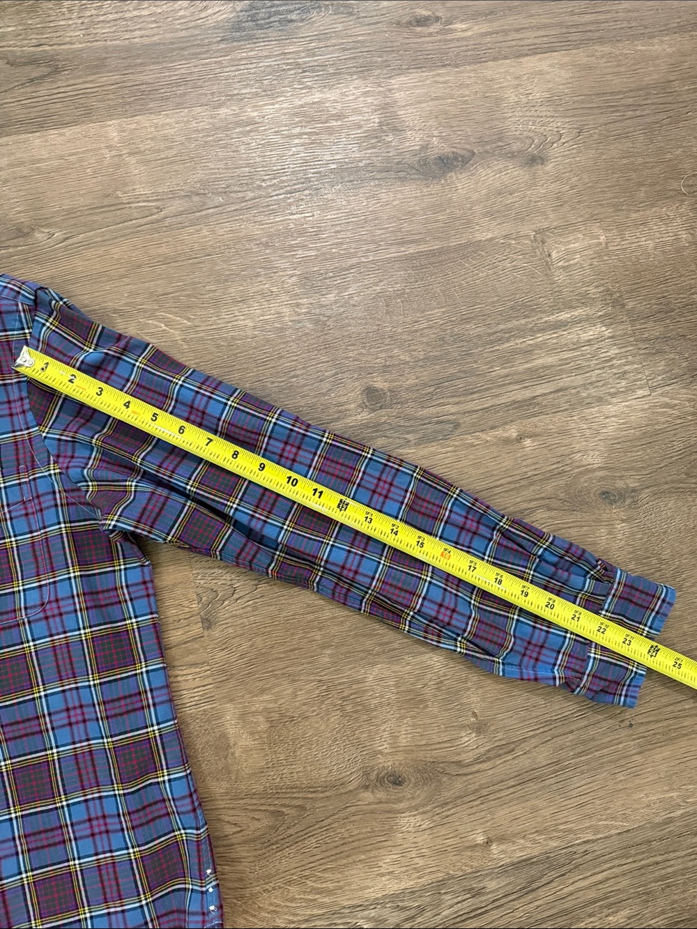 Ralph Lauren Ruffled collar Plaid Button-Down Shirt Blue and Red Size Medium - Picture 8 of 8
